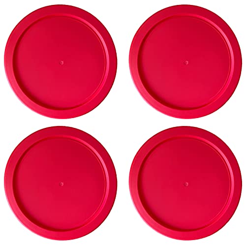 Replacement Lids fits Pyrex 6 & 7-Cup Glass Food Storage Container Bowls 7.5-Inch Plastic Round Lids Covers for Pyrex 7402-PC Airtight & Leakproof (4-Pack Red)