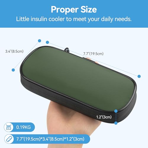 Image of Gelozid Insulin Cooler Travel Case with 2 Reusable Ice Packs, Green & Gray | Diabetic Insulated Organizer, Insulin Travel Case For Insulin Pen &Diabetic Supplies, for The Daily Life & Trip, TSA approved