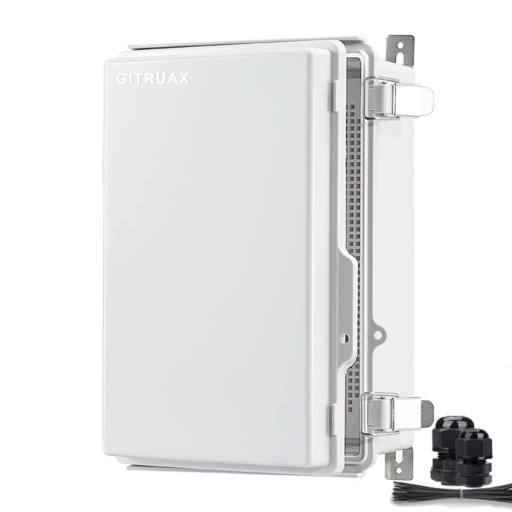 GITRUAX Waterproof Electrical Enclosure Box 11.8"×7.9"×5" Outdoor Junction Box Plastic ABS and Transparent lid of Project Box-Grey