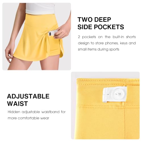Image of FitsT4 Sports Girl's Golf Skirt Adjustable Waist Active Tennis Skort UPF50+