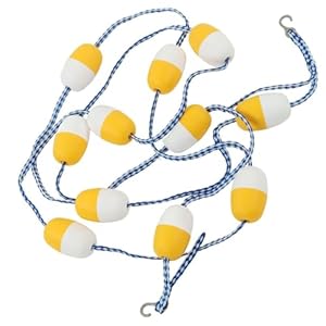 Schwimmerschnur, 1–50 m, PVC-Boje, Abgrenzungsschnur, Seilsperre mit Haken für Schwimmclubs, flache und tiefe Wassernutzung (6 m)