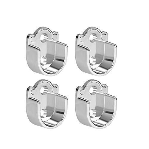 uxcell 4pcs Zinc Alloy Wardrobe Closet Rod Bracket, Shower Curtain Rod Pole End Supports Sockets Flange Holder Fit Rod Dia 19mm
