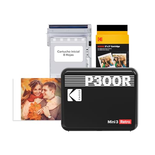 KODAK Impresora Fotográfica Mini 3 Retro P300RB60 Negro