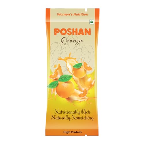 Image of POSHAN Women's Nutrition Orange Protein Bar, 40 g | 8g Protein with 4G Fiber |No Added Sugar, 100% Vegetarian & Gluten-Free| Made with Dates, Ragi and Superfoods|, No Trans Fat| Pack of 1