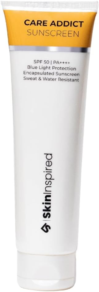 - SkinInspired Care Addict Hyaluronic Acid Sunscreen SPF 50 For Dry Skin With Pa++++ | Broad Spectrum UV A,UV B & Blue Light Protection | Contains Ceramides | Moisturising sun screen | No White Cast | 150G