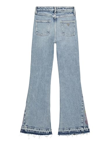 GUESS Girls' Stretch Denim Flare Rhinestone Jeans4