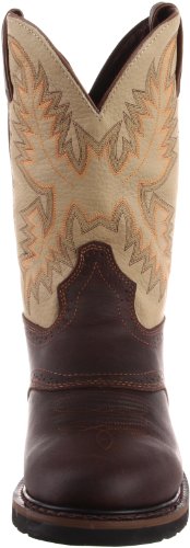 Justin Original Work Boots Men's Stampede Work Boot,Waxy Brown/Sawdust,9.5 D US