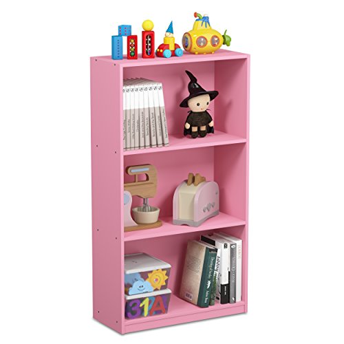 Las 7 mejores cómodas Infantiles ¡Comparativa! 47 Furinno Estantería Básica De 3 Niveles para Estantería, Rosa