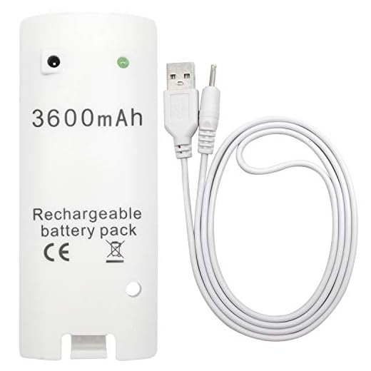 OSTENT Batterie Rechargeable 3600mAh Câble de Charge pour télécommande Nintendo Wii - Blanc