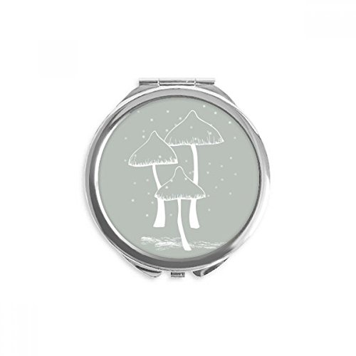 Miroir maquillage de poche champignon gris belle vénéneux miroir rond portable fait main