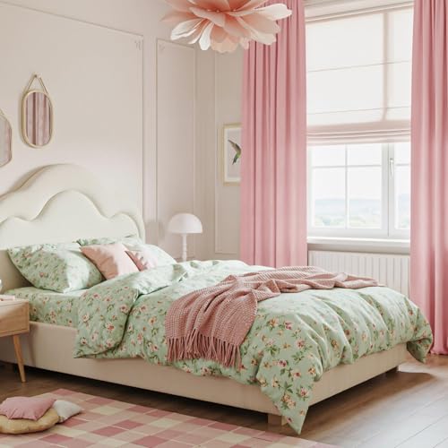 NICETOWN Baby Pink Velvet Curtains 96 inch Length, Room Darkening Thermal Insulated Soft Luxury Privacy Protection Panels for Kids, Rod Pocket Design W52 x L96, 2 Panels