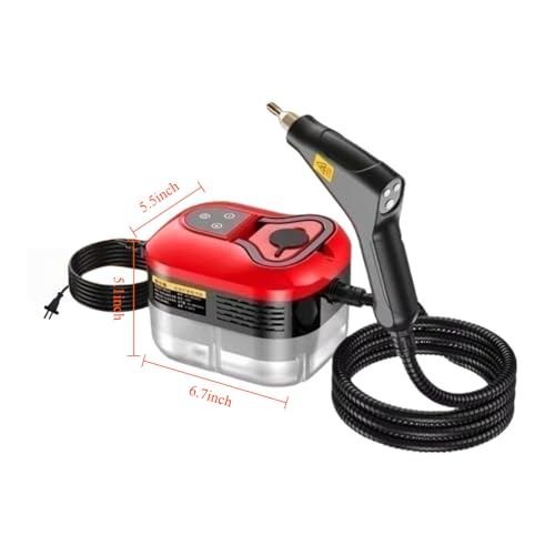 2500W Hand-Dampfreiniger mit 15s Schnellaufheizung & 6 Stufen, tragbarer Hochdruck-Dampfreiniger für Böden & Küche, Multi-Oberflächen-Dampfgerät (red)