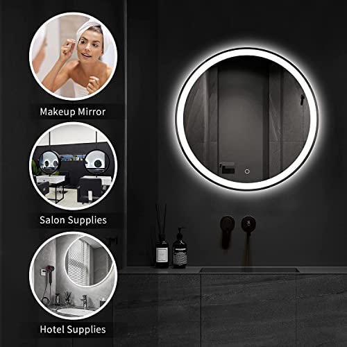 Starlead Round 32 Inch Circle Bathroom Mirror, Wall Mounted Vanity Mirror, Dimmable Touch Sensor, Anti-Fog, Illuminated Led Lighted Makeup Mirror With Bluetooth Speaker #TOP7