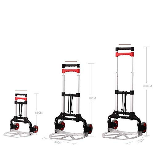 Einkaufstrolley aus Aluminiumlegierung, zusammenklappbar, mit 2 Rädern, für Zuhause, leichter Einkaufstrolley (Farbe… – Bild 4