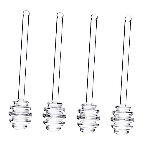 OFFSCH 4pcs Honey Dippers Stirring Sticks Long Handle Non-slip Grip for Coffee Honey Sauce
