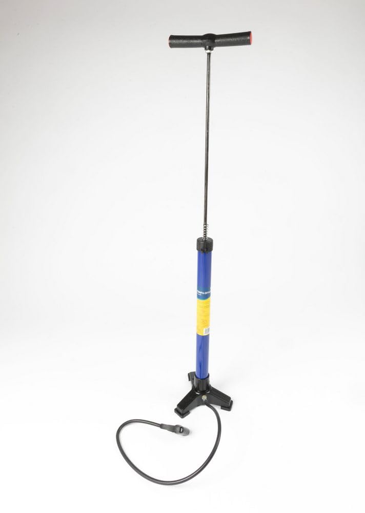 Pompa Officina A 3 Piedi Blu Bici Metallo Compatibile Valvole Presta Schrader Dunlop