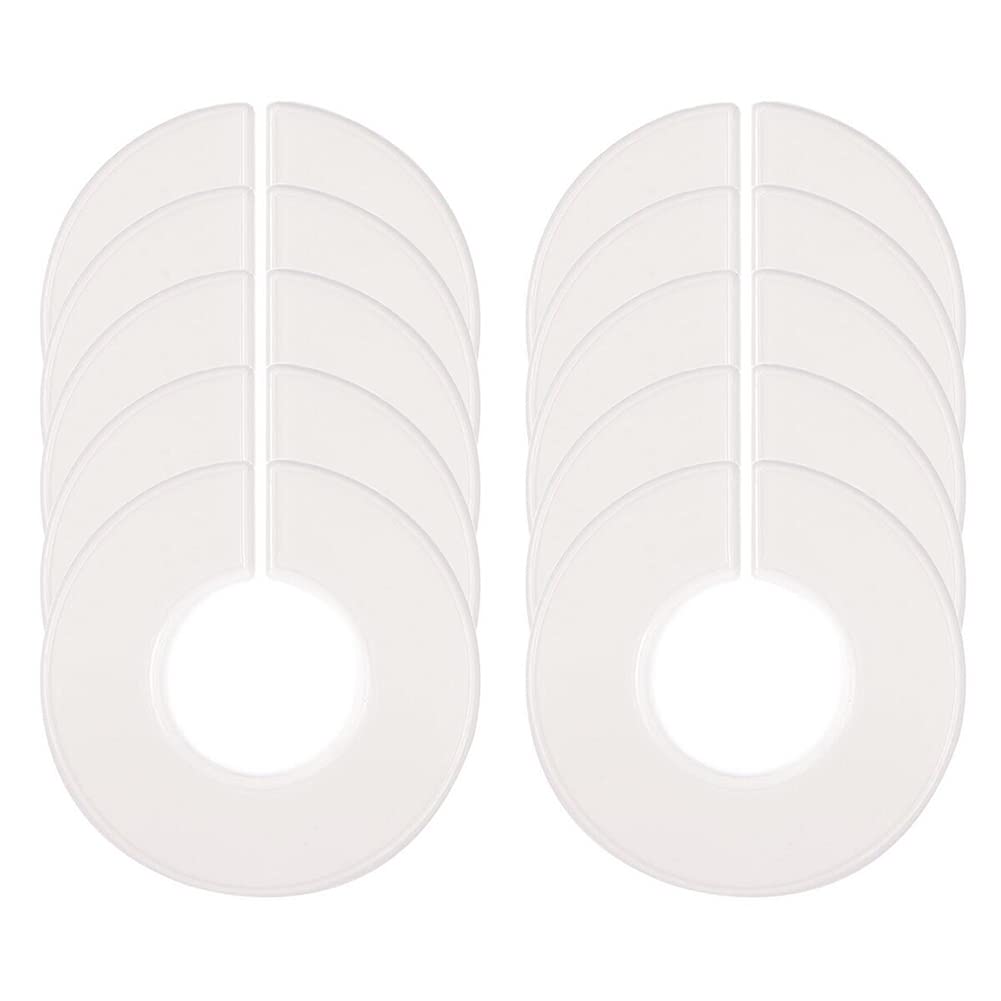 vipolish10 PCS White Plastic Clothing Rack Size Dividers Round Closet Dividers Circular Dividing Ring Garment Size Ring