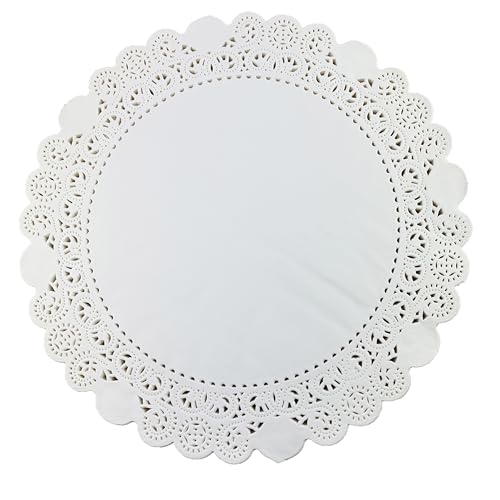 Worlds 50 Pack Round White Paper Doilies Grease Greaseproof Lace Paper Doilies 14