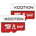 KOOTION Micro SD Karte 64GB Speicherkarte Class 10 U1 Mini SD Karte MicroSDXC A1 4K UHS-I Memory Karte bis zu 85MB/s, 2er Pack MicroSD Card für Kameras Handy Tablets und Android Smartphones