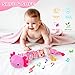 Baby Toys for 0-6 6-12 Months, Plush Axolotl Toy with Crinkle and Rattles for Infant Newborn, Sensory Music Animal Stuffed Toy for 0 1 2 3 4 5 6+ Month, Tummy Time Toys Gifts for 0-3-6-12 Months,Pink