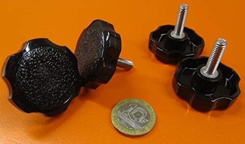 Metric 18-8 SS Rosette Head Thumb Screws FT M6 x 1.0 x 20 mm Length 10 Pcs