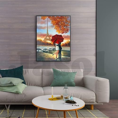 Image of Jasol Diamond Painting Kit, 40x30 Cms, Full Drill, 5D Crystals, Home Wall Decor Gift Set (Paries Love M45405)