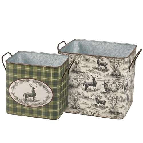 Primitives-by-Kathy-Bin-Set-of-2-Deer-Toile Primitives by Kathy Bin Set of 2 Deer Toile