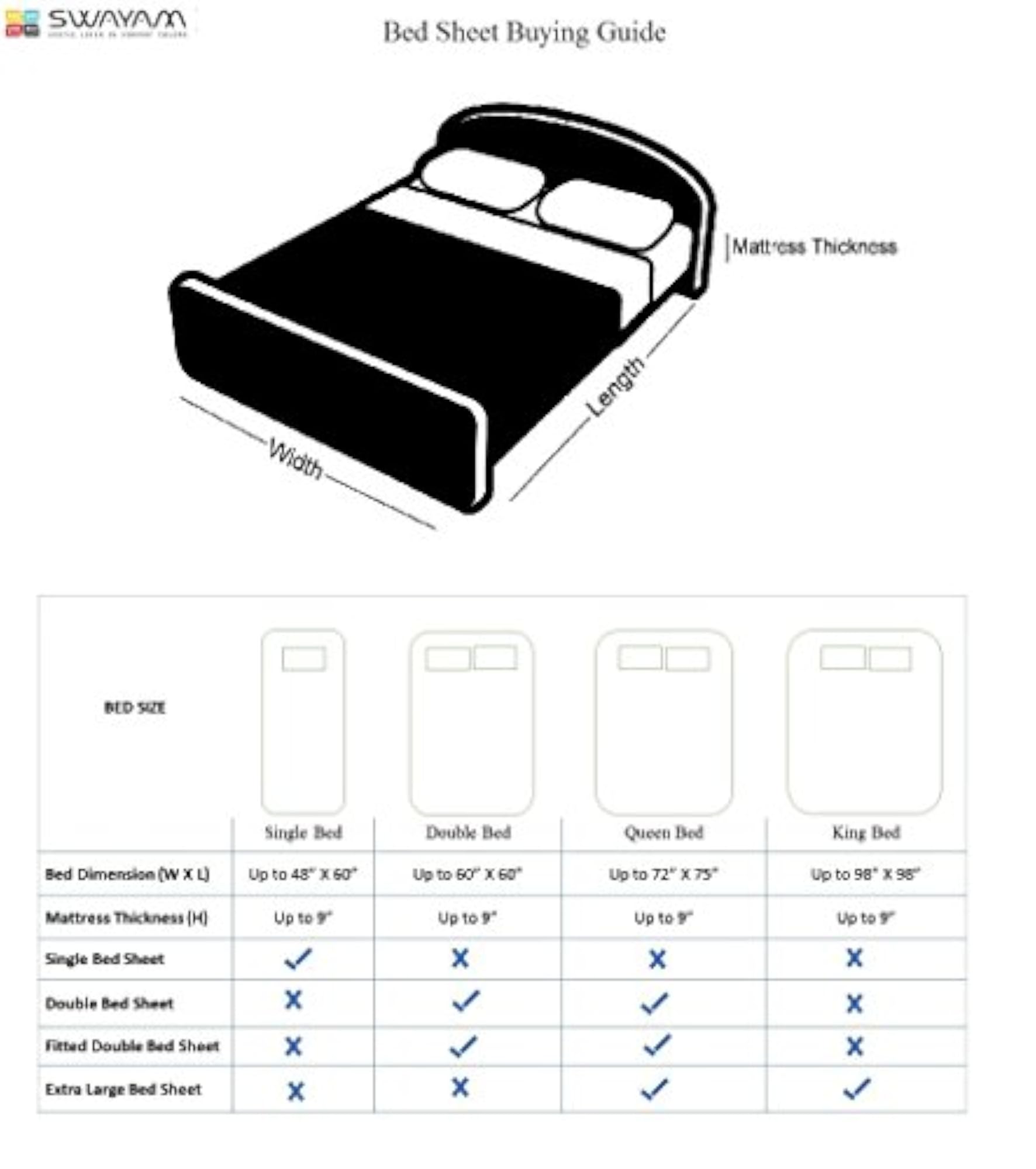 Pure Cotton Double Bedsheet with 2 Pillow Covers