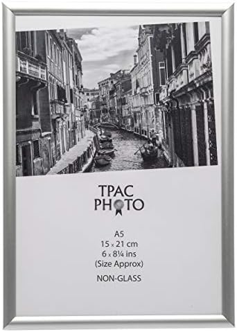 Hampton Frames ALUMINIUM Poster Certificate Photo Frame Silver A5 (15x21cm) Approx ALI9A5NG