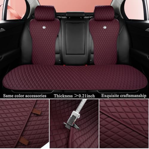 Image of Red Rain Wine Red Universal Seat Covers for Cars Leather Car Seat Protector