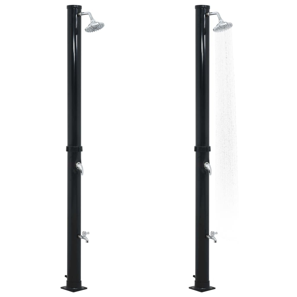 vidaXL Doccia ad Energia Solare Ecologica a Risparmio Arredi per Esterni Accessori Giardino Piscina Sauna Idromassaggio Nera 220 cm 20 L