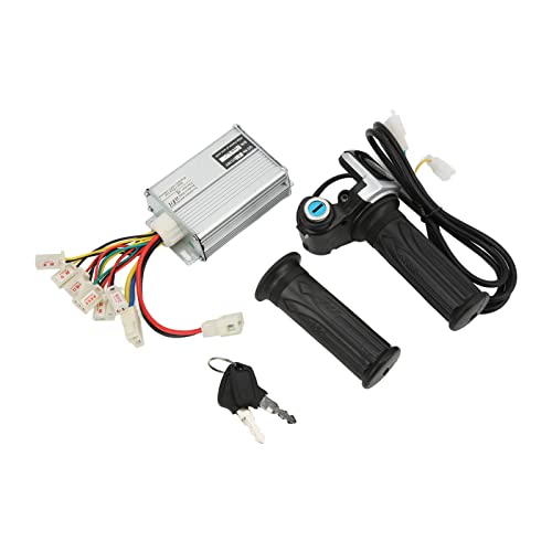 Image of KIMISS 1000W Brushed Motor Speed Controller with Locking Throttle Grip & Battery Display, 36V Electric Bike Controller for Mini Bike, Handlebar Grip