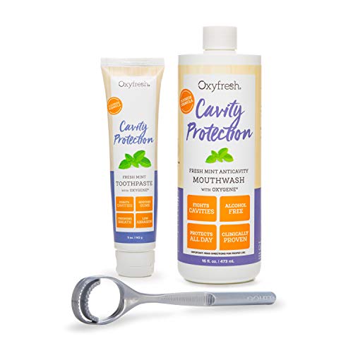 Oxyfresh Cavity Protection Kit – Fluoride Toothpaste 5.0 oz. and Fluoride Mouthwash 16oz. Fresh Mint
