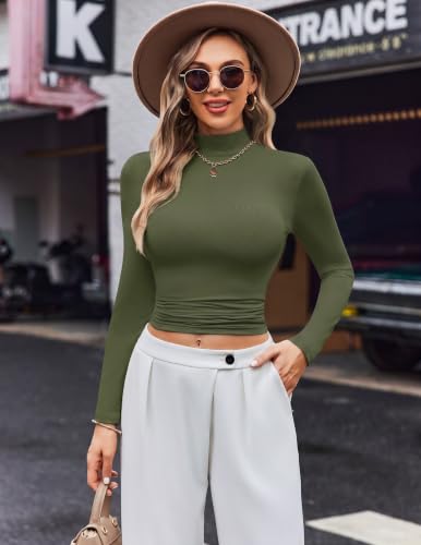 Image of Ekouaer Womens Turtleneck Shirts Long Sleeve Lightweight Fitted Thermal