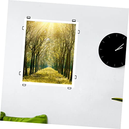 Image of 100pcs Shaped Picture Frame Hooks Easy Install Hanging Hardware for Photos Wall Art and Decorations for Home and Office Use