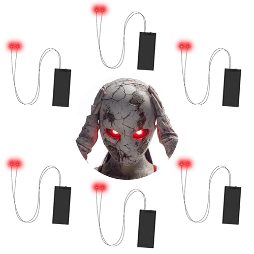 6 Pack Halloween Glowing LED Eyes, Halloween Eyes Lights for Skulls, Costumes & Props (Red)