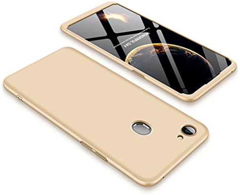 FaLiAng Oppo F7 Case, 3 in 1 Detachable Anti-Scratch PC Hard Case 360° Full Body Shockproof Protection Case Cover for Oppo F7 (Gold)