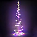 Yescom 6ft LED Spiral Christmas Tree Light 182 LEDs Battery Powered Indoor Outdoor Holiday Decoration Lamp Multi-Color
