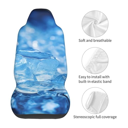 Housse de siège avant universelle bleue pour voiture et VUS x2