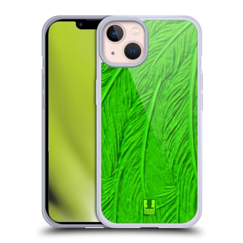 Coque Apple iPhone 13 au motif plumes vertes pour le quotidien