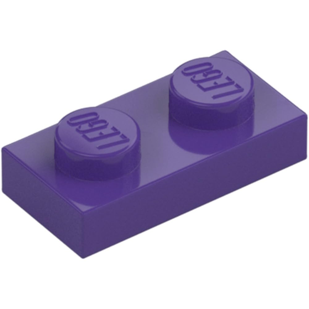 LEGO Plate 1 x 2, Part 3023, Building Brick Component (Dark Purple, 50, Bricks) โ image 1