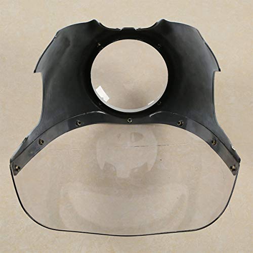 XMT-MOTO Motorcycle 5.75\" 5-3/4\" Headlight Fairing Screen Black & Smoke Retro Cafe Racer Drag fits for Harley Davidson Sportster 1200 2004 2005 2006 2007 2008 2009 - Thumbnail 4