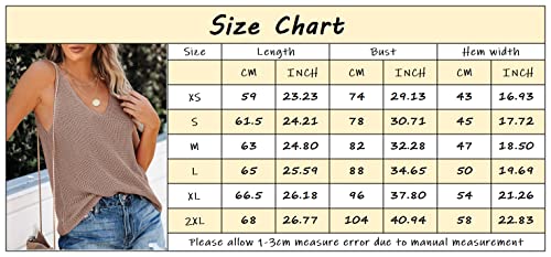 Tutorutor Womens Summer Sleeveless V Neck Sweater Vest Fall Knitted Loose Cami Tank Tops