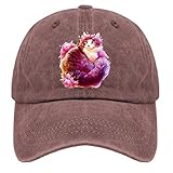HUABEN Sombreros de papá acuarela gato americano de aire corto camionero gorras para adolescentes lavado fresco...