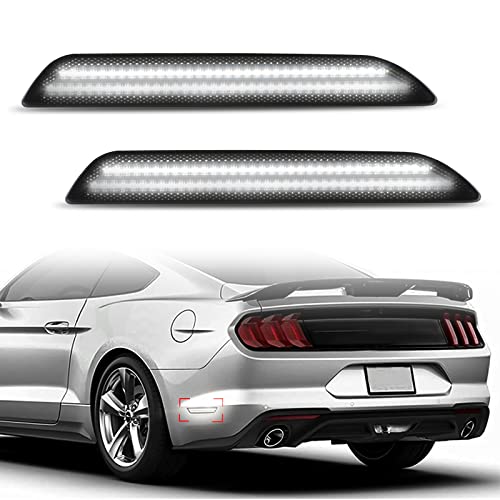 Bestview Side Marker Light Assembly, Rear Bumper Side Marker Lamps Reflectors Compatible For Ford Mustang 2015-2022, White Pack Of 2 #TOP8