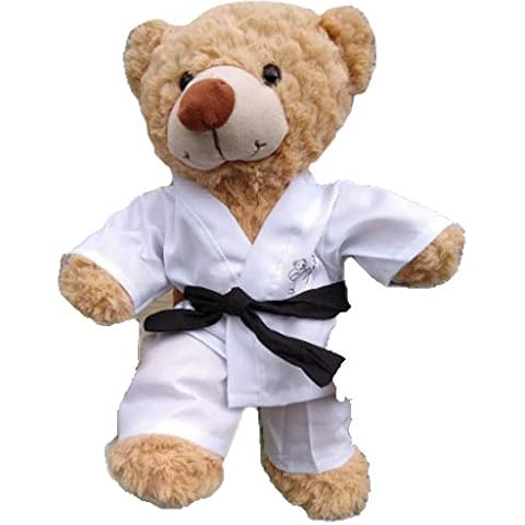 Traje de karate de 25 cm con cinturón negro para oso de peluche Cover