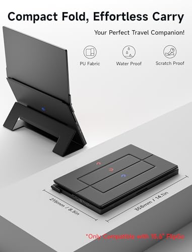 Image of JSAUX Magnetic Leather Stand FlipGo 15.6 inch Portable Monitor Dual Screen