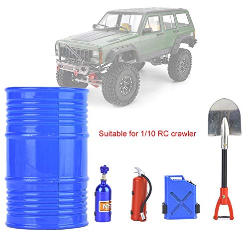 RC Crawler Accessory Simulation Including Oil Drum Shovel Nitrogen Bottle Fire Extinguisher Oil Tank(Blue)