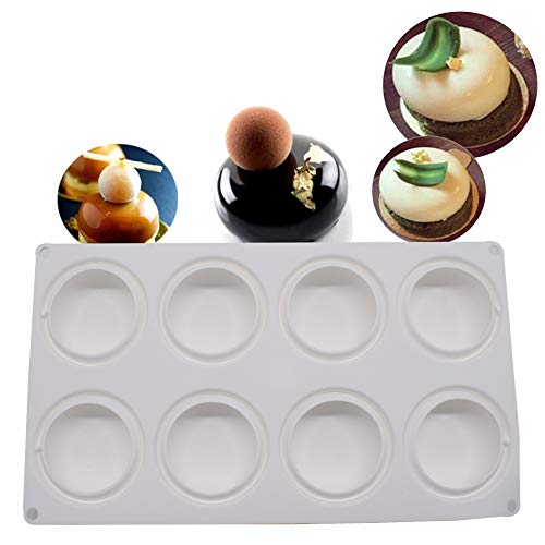 enduo 6 Löcher Weihnachtsmütze Formen für Kuchen silikonform silikon 3D Form silikon Moulds silikonform Dessert Formen 8 Loch runde Form Weiß Cover