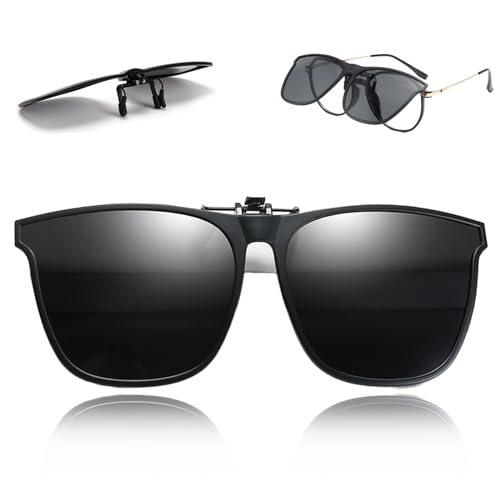 Babbblisio-Clip-on-Sunglasses-clip-on-sunglasses-mens-Flip-up-Rimless-Myopia-sunglasses-clip-on-Easy-to-Put-on-and-Take-off-One-handed-over-glasses-sunglasses-for-men-Sunglasses-for-Driving-Travel